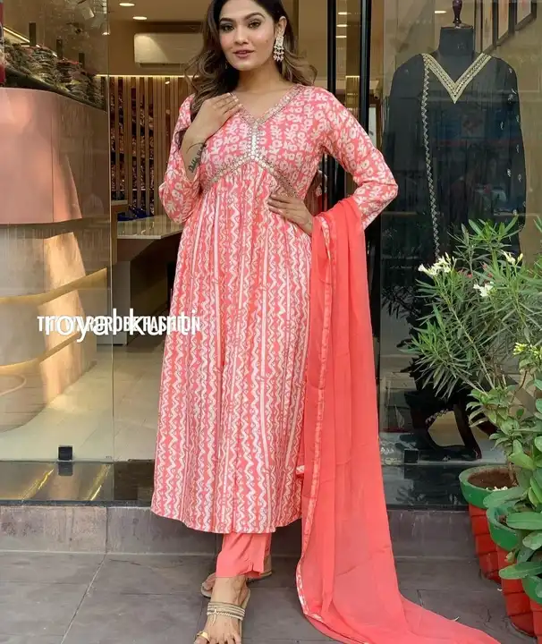 Beautiful  spirit Alia style anarkali suit with embroidery uploaded by FASHION MART on 5/18/2023