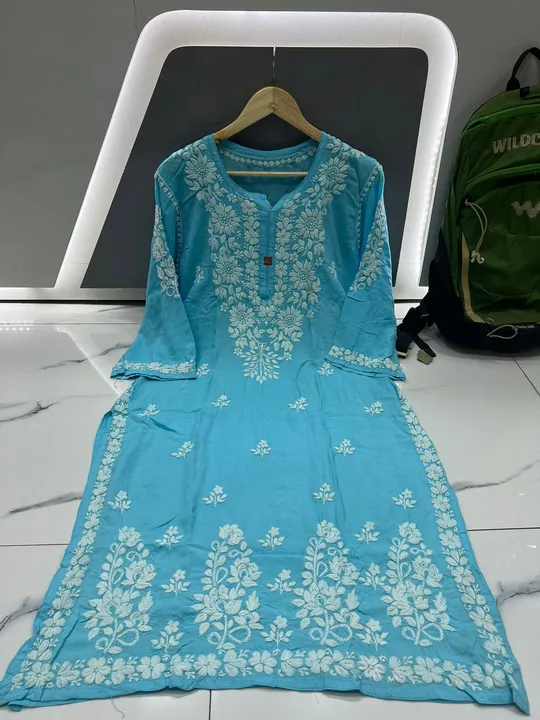 Heavy modal kurti chikankari work  uploaded by Heena fashion house on 5/18/2023
