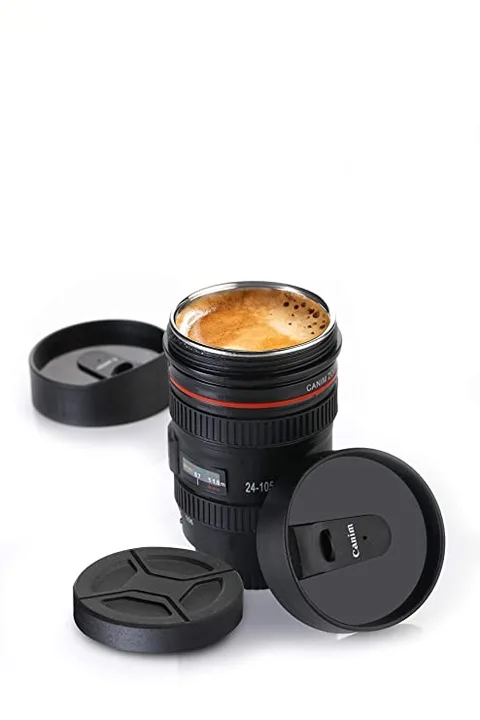 Camera lens shaped thermo wave insulated coffee mug with two lid  uploaded by Pirag enterprise on 5/18/2023