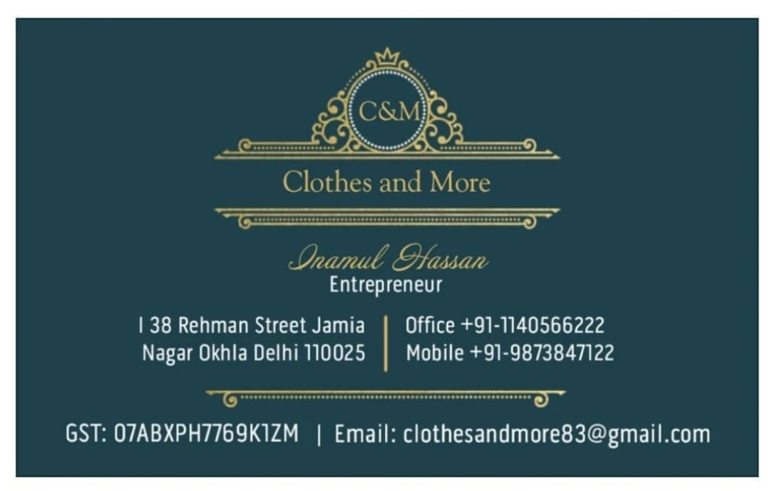 Visiting card store images of Clothes and More