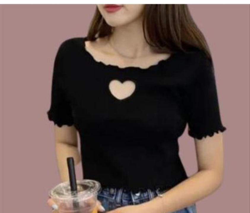 Elegent Top for women heart shape Lycra black.top uploaded by Fashionable dresses on 5/18/2023