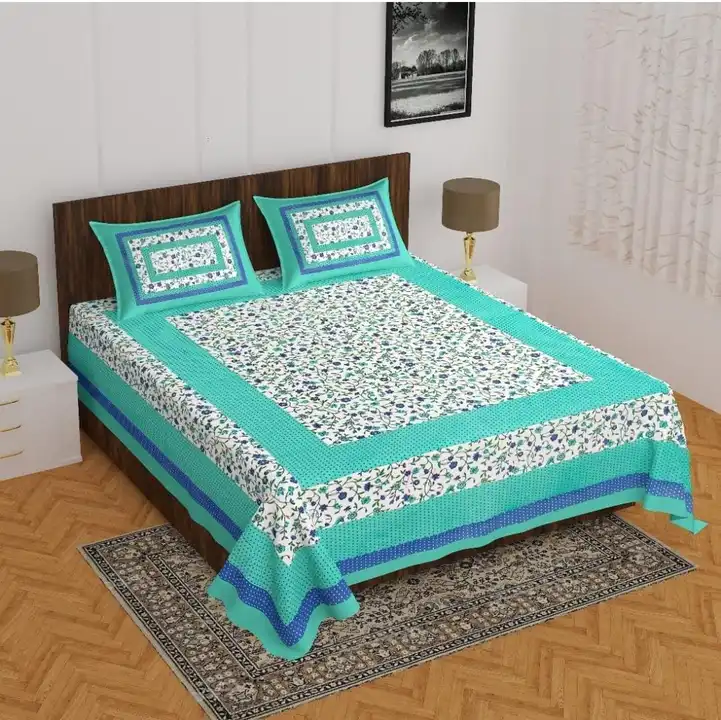 Pure cotton jaipuri double bedsheets with 2 pillow cover ... 200+ designs available  uploaded by COPPVILLA - The art and craft store on 5/18/2023