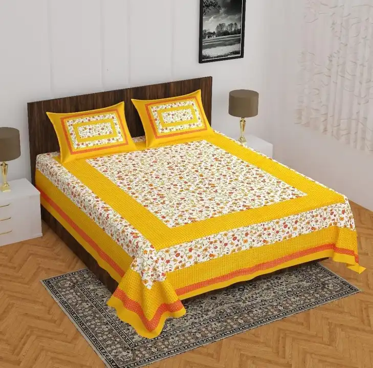 Pure cotton jaipuri double bedsheets with 2 pillow cover ... 200+ designs available  uploaded by COPPVILLA - The art and craft store on 5/18/2023