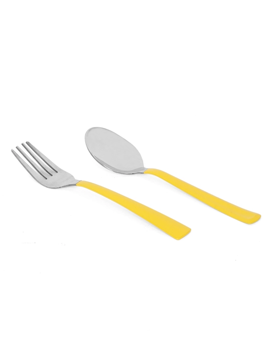 Tipy tipy tap stain less steel solid color dinner set off 4 yellow uploaded by Tipy tipy tap on 5/18/2023
