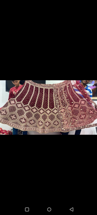 Velvet lahenga choli with heavy work with full zarkan uploaded by Humera fashion on 5/18/2023