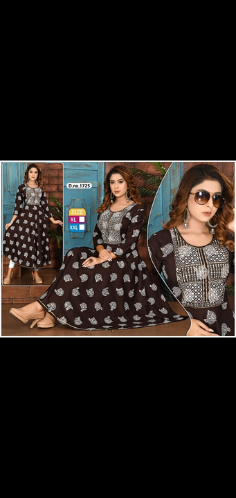 Ghera kurtis printed reyon straight kurtis All readymate items avlble manufactured by us uploaded by Radha Creation , Maira sales for Readymade items on 5/18/2023