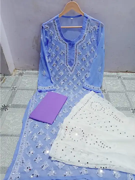 Mirror work lucknowi kurti set uploaded by Richest Fashion on 5/18/2023