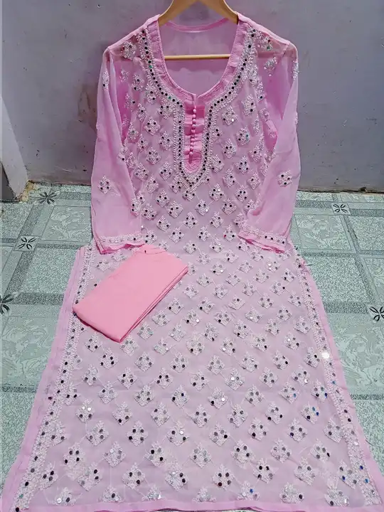 Mirror work lucknowi kurti set uploaded by business on 5/18/2023