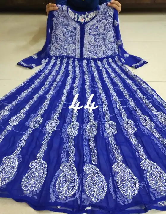 Lucknowi hand work and embroidery gown uploaded by Richest Fashion on 5/18/2023