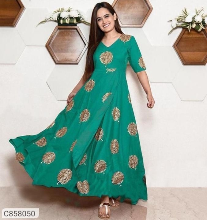 Special Rayon Printed Floor length Kurtis uploaded by business on 3/10/2021