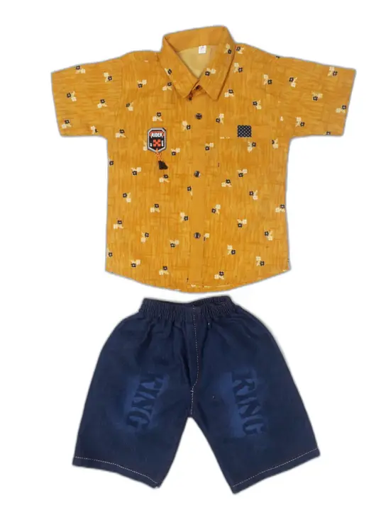 Kids shirts and jeans Shorts set  uploaded by Abjal dresses on 5/18/2023