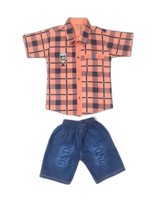 Check shirts and jeans Shorts set  uploaded by Abjal dresses on 5/18/2023