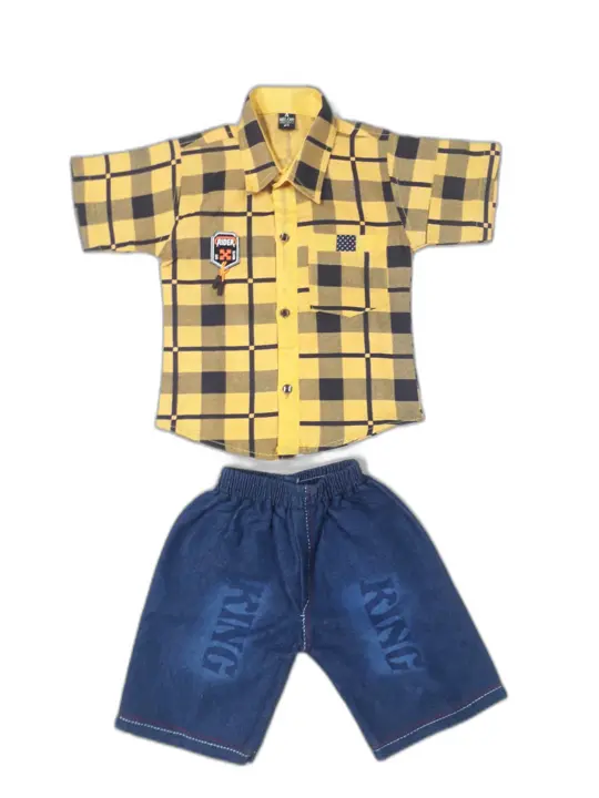 Check shirts and jeans Shorts set  uploaded by Abjal dresses on 5/18/2023