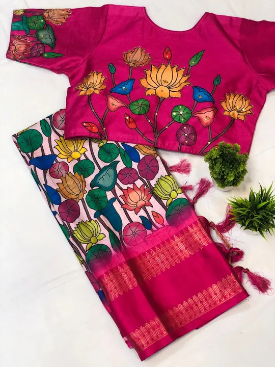 Upada blend kalamkari degital print saree  uploaded by Achira Tex on 5/18/2023