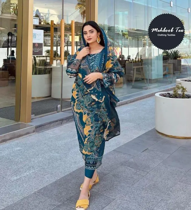 Printed suit single pcs available Order now best price  uploaded by AHEMED FASHION  on 5/18/2023