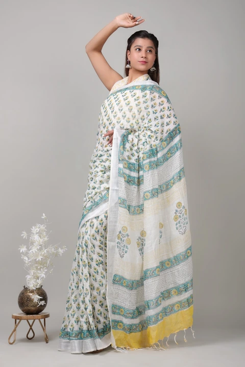 Post image Cotton linen saree