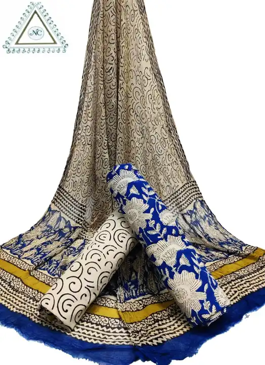 Cotton suits with chiffon dupatta  uploaded by Morvi handicrafts on 5/18/2023