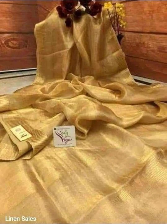Tissue linen sarees  uploaded by Apparelsnishu on 5/18/2023