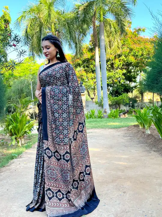Ajrakh Saree uploaded by business on 5/18/2023