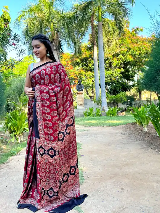 Ajrakh Saree  uploaded by business on 5/18/2023