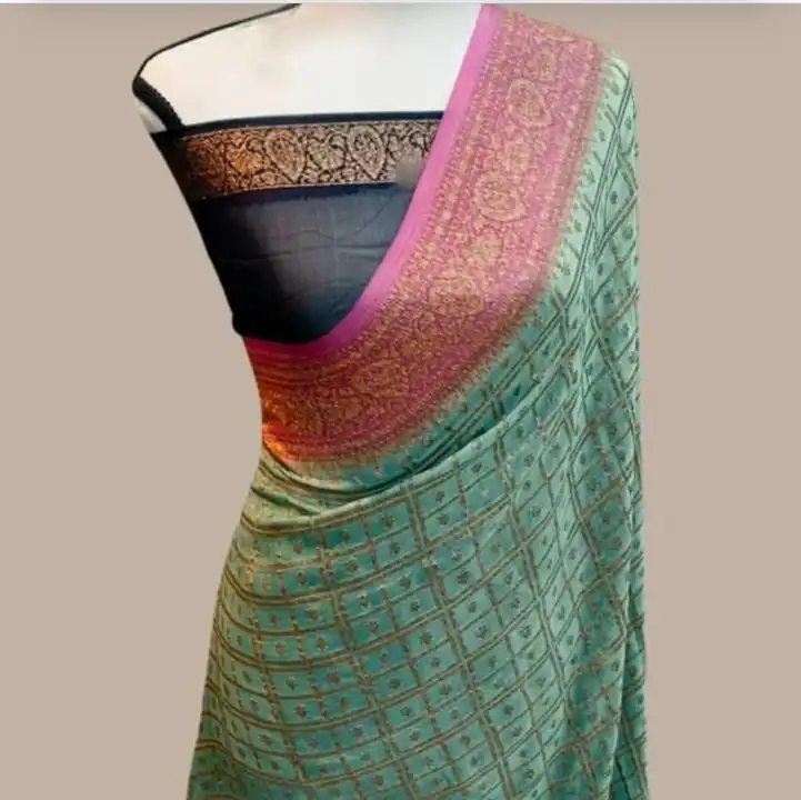 Banarasi daeyble semi jorjet silk saree  uploaded by Zainab fashion on 5/18/2023