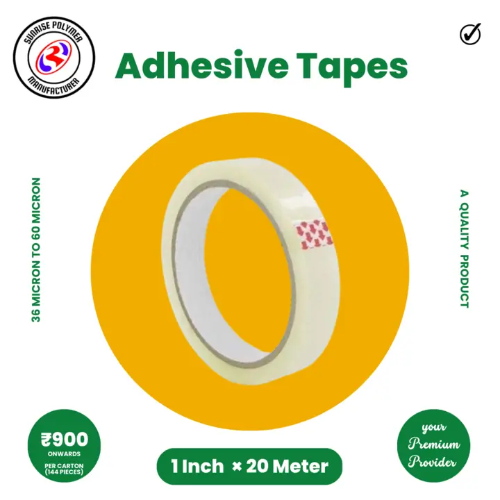 Sunrise Polymer 1 inch 20 Meter Packaging Bopp Tape 38 Micorn  uploaded by business on 5/18/2023