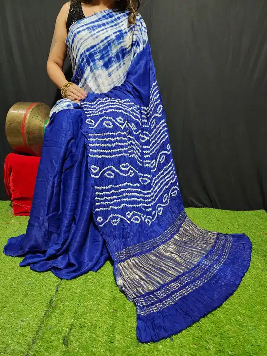 Pure modal silk saree uploaded by Bandhani handcrafted on 5/18/2023