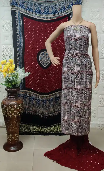 AJRAKH MODAL GHAJI SILK uploaded by Bandhani handcrafted on 5/18/2023