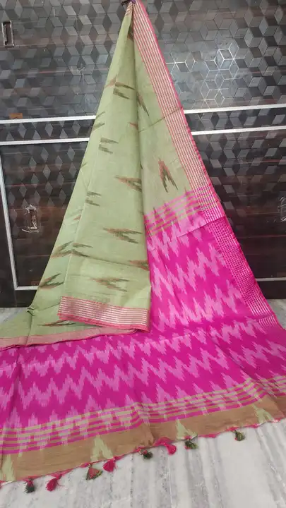 Pure Cotton Ikkat Weaving Design Saree With Running blouse  uploaded by Kiran Textile on 5/18/2023