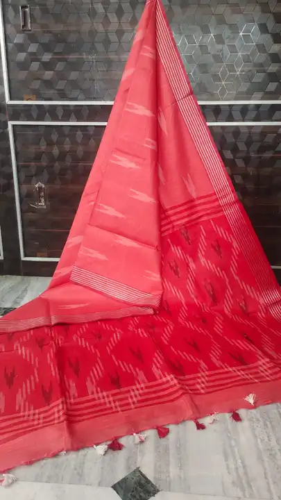 Pure Cotton Ikkat Weaving Design Saree With Running blouse  uploaded by Kiran Textile on 5/18/2023