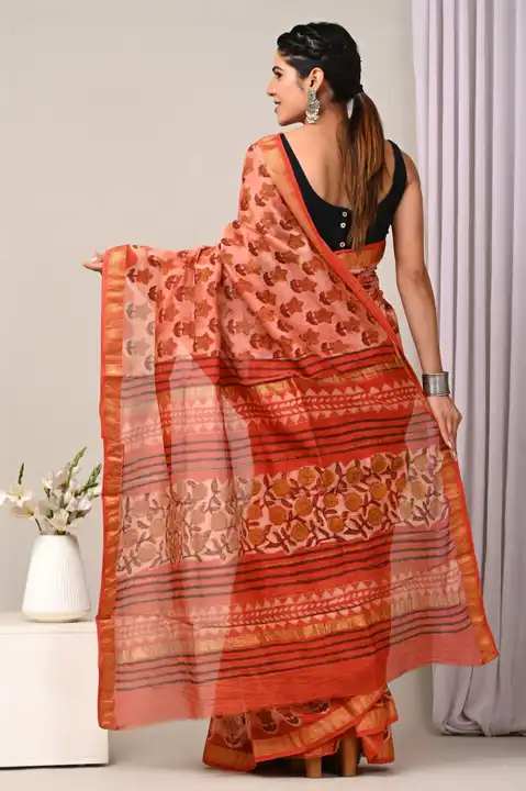 Maheshwari silk saree  uploaded by Shree Krishna Handicrafts on 5/18/2023