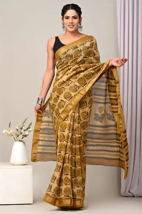 Maheshwari silk saree  uploaded by Shree Krishna Handicrafts on 5/18/2023