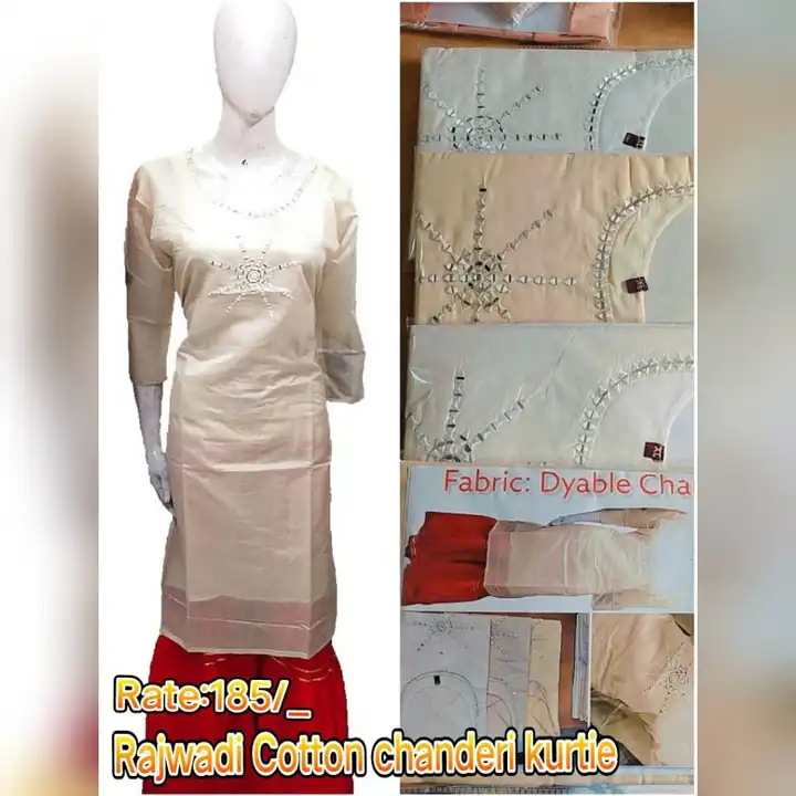 Chanderi kurtie with joint cotton inner uploaded by Ridhi Sidhi Creation 9512733183 on 5/18/2023