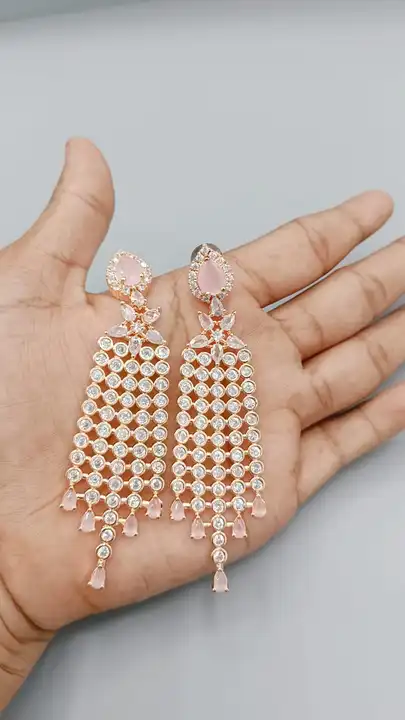 Rosegold Plated AD Earrings  uploaded by Namah Creation on 5/18/2023