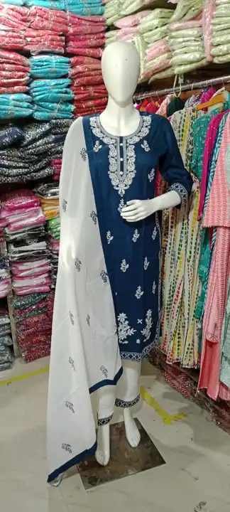 M/38 to XXL/44, REYON fabric Kurti with heavy embr uploaded by Online Ladies Dresses on 5/19/2023