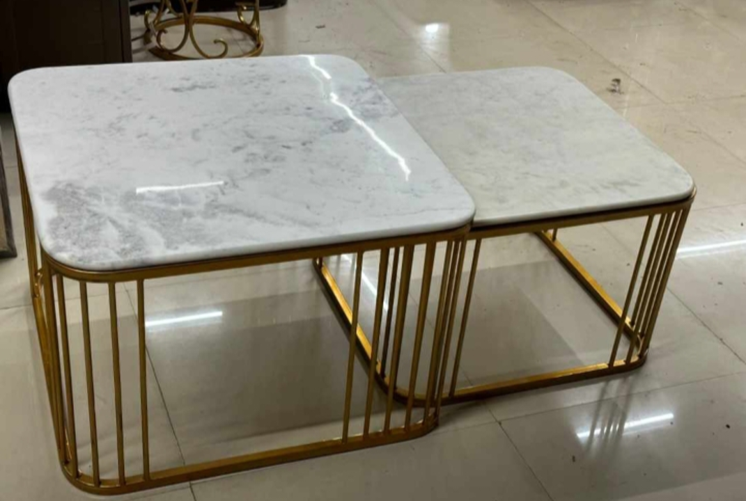 Post image Crafted with excellence with premium quality of finishing to give a luxurious look to the interior of your home. Made of MS with premium quality of Electroplating finishing and well polished natural marble tops of 15 mm thickness