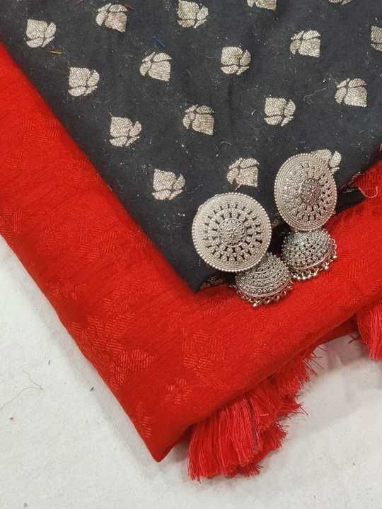 Cotton crape saree with banarasi blouse uploaded by Angelin's Boutique on 3/10/2021