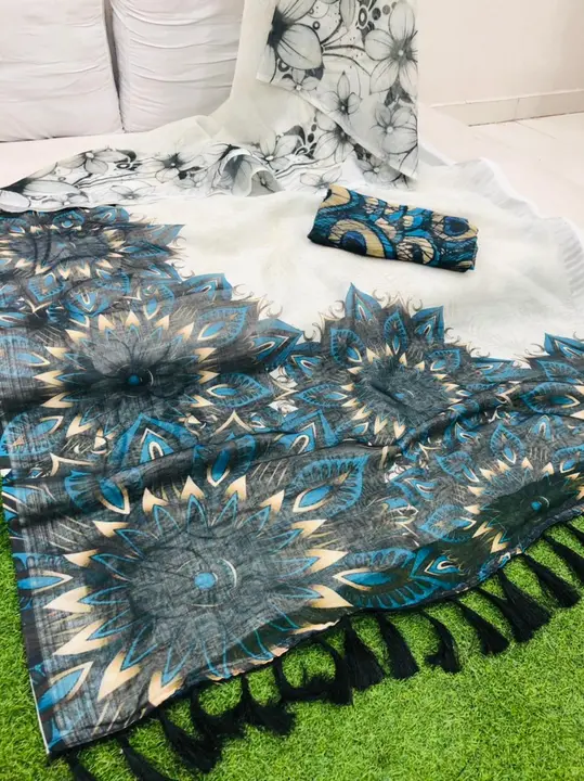 *Fabric : Original Linen  Digital Print With Jari Border with Blouse Piece*

*Pallu with BEAUTIFUL z uploaded by Divya Fashion on 5/19/2023