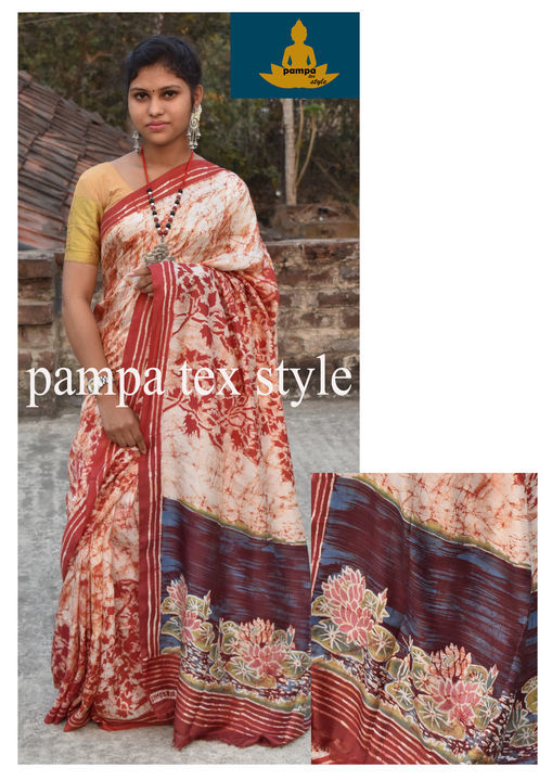 Hand batik murshidabad silk  uploaded by Pampa tex style  on 3/10/2021