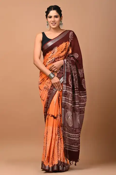 Linen saree  uploaded by Mohit hand Prints on 5/19/2023