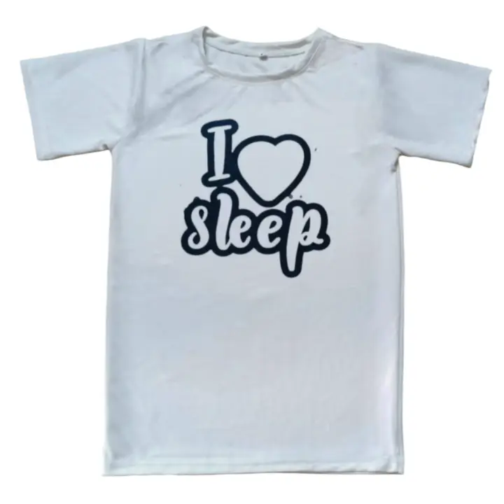 White printed t-shirt for lazy 😄 uploaded by business on 5/19/2023
