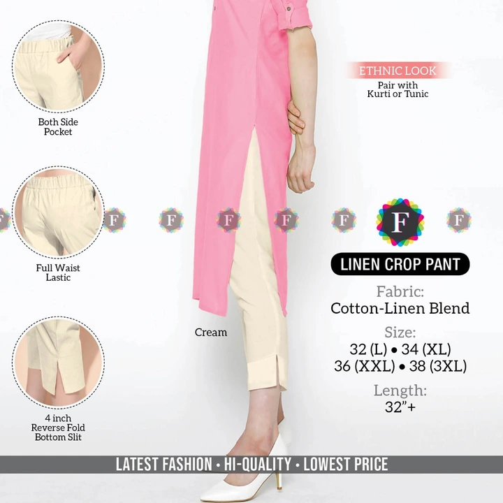 Linen crop pant uploaded by Rise earth india on 5/19/2023