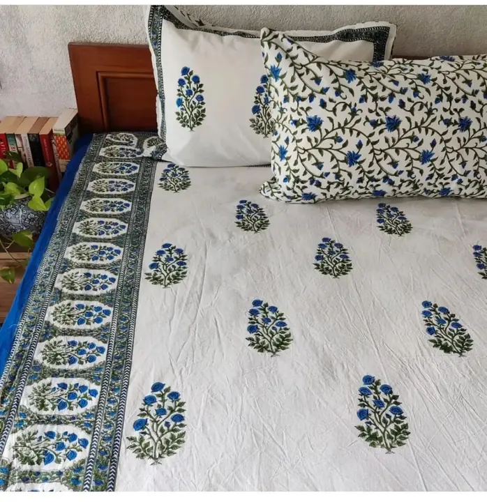 Pure Cotton and Pure Hand Block Print  Bedsheet with two pillow cover  uploaded by business on 5/19/2023