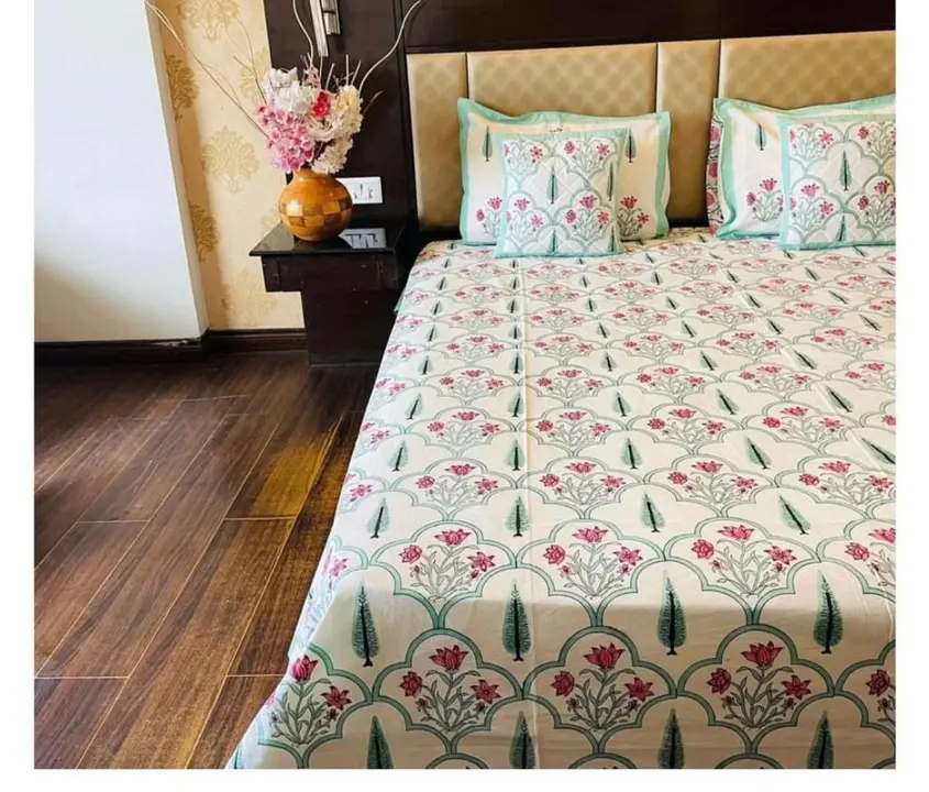 Pure Cotton and Pure Hand Block Print  Bedsheet with two pillow cover  uploaded by Dhanvi Handicraft on 5/19/2023