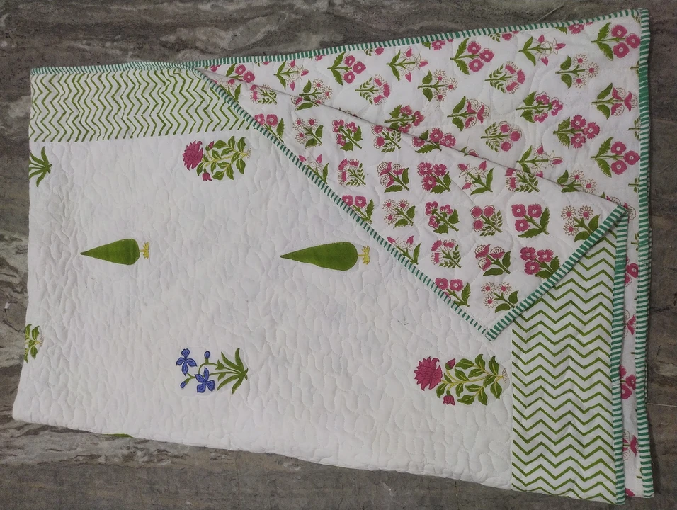 Pure Cotton & Pure  Hand Block Print AC Quilted Quilts Both side Diffrents Print  uploaded by business on 5/19/2023