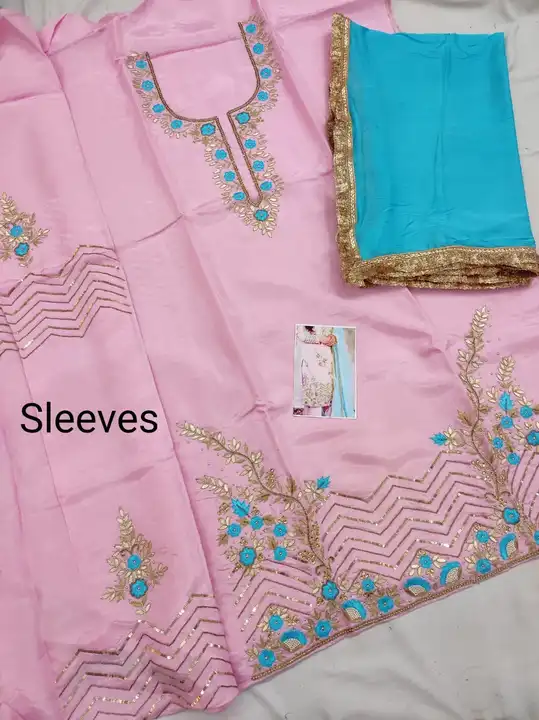Upada silk suit with chinon dupatta uploaded by Manish sales on 5/19/2023