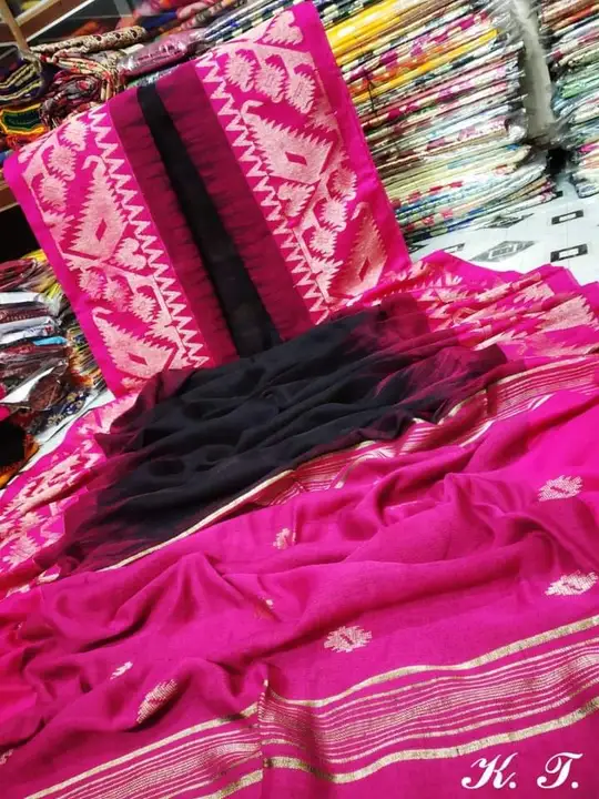 Lilen saree with blouse pieces  uploaded by Sujata saree cantre on 5/19/2023