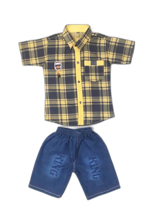 Check shirts and jeans Shorts set  uploaded by Abjal dresses on 5/19/2023