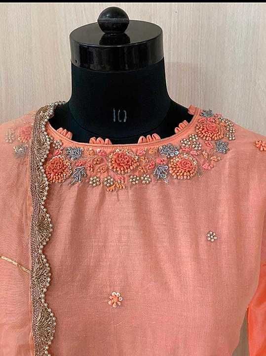 Post image Pure art silk long straight pattern smart party wear kurti with jardosi, frenchknot, thread , sequence and moti hand work all over with organza dupatta with gota lace and hand work all over with fancy lace. Xl, xxl n 3xl

1395+$