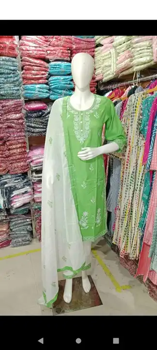 Lakhnavi work ready made 3 pis suit uploaded by Swastik creation on 5/19/2023